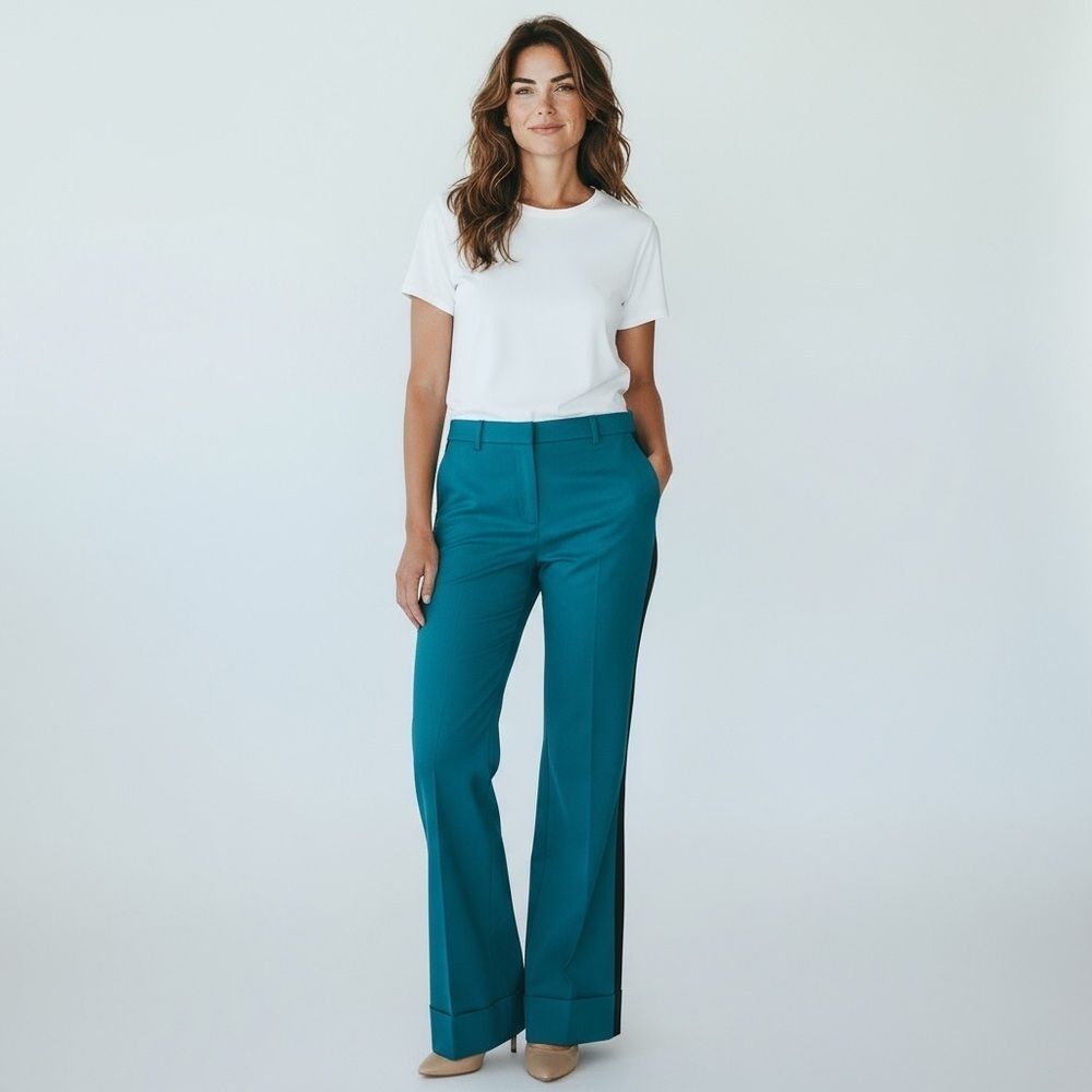 Vintage Marc Jacobs Teal and Black Tuxedo Trousers